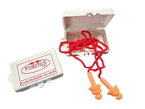 Protetor Auricular Tipo Plug Silicone com Cordão 13dB - CA 18189
