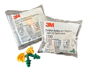 Protetor Auricular Tipo Plug Elastômero 3M 1290 16dB - CA 9584