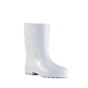 Bota PVC Borracha Preta / Branca Cano Médio 28cm - CA 36025