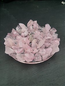 Incensário Pedra Bruta - Quartzo Rosa