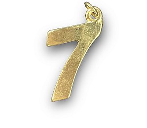 Pingente 7 Dourado 2cm