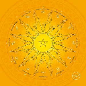 Tolha De Tarot-Roda Da vida- 12 areas AMARELA