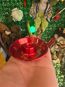 Castiçal vela palito metal vermelho