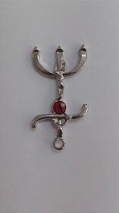 Pingente Prateado- Pomba Gira 5cm