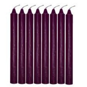 Vela Palito- Roxo Escuro- Pct 8 Und