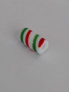 Firma De Vidro - Branco C/ Detalhe Verde e Vermelho