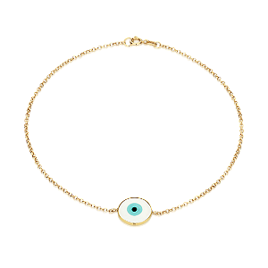 Pulseira Olho Grego Murano Branca