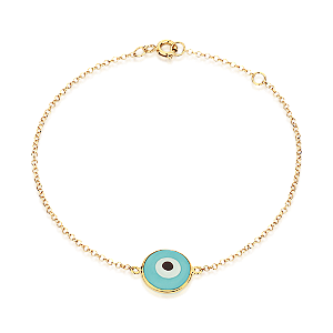 Pulseira de Olho Grego Verde Murano Água