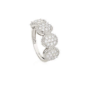 Anel Oval Composto Diamantes