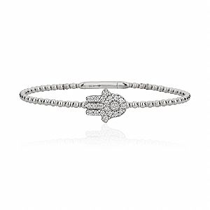 Pulseira de Bolinhas Maleável Hamsa