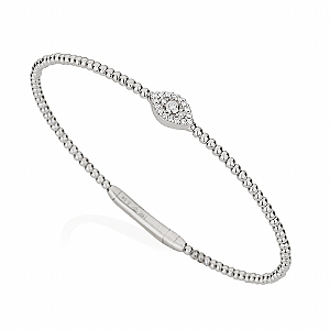 Pulseira Maleável Bolinha Ouro Branco