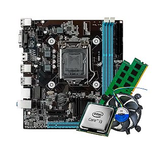 Kit Placa mãe Intel H61 + Processador Core i3 Quad-Core + MEMÓRIA