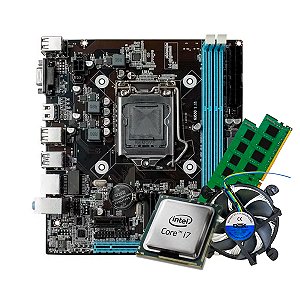 Kit Placa mãe Intel H61 + Processador Core i7 Octa-Core + MEMÓRIA