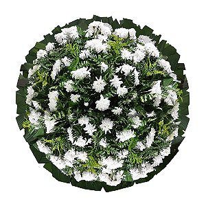 Coroa de Flores com Crisantemos Brancos Selecionados