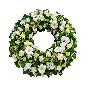 Coroa de Flores Estilo Arco Americano com Margaridas e Flores do Campo