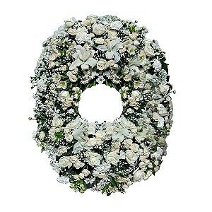 Coroa Arco Americano Oval em Tonalidade Branca Suave