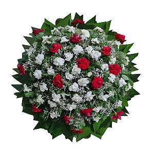 Coroa de Flores Com Rosas Vermelhas e Brancas Colombianas