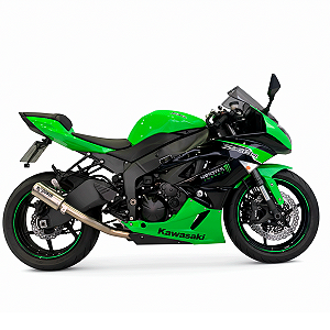 ESCAPAMENTO PONTEIRA SC INOX + LINK LONGO EM AÇO INOX KAWASAKI ZX-6R 2010-2016 POWER