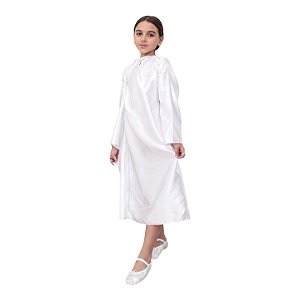 Fantasia de Anjo Infantil Unissex Túnica Anjinho Querubim Bata Branca Noite Natal Páscoa Semana Santa Arcanjo Capa Coroação Batismo Teatro Paixão de Cristo