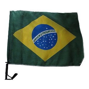 Bandeira de Tecido do Brasil com Suporte para Vidro Janela de Carro Torcida Copa do Mundo Carreata Desfile 7 de Setembro