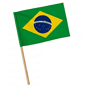 Bandeira do Brasil Plástica de Mão com Cabo Flâmula Haste Torcida Copa do Mundo Jogos Olímpicos Desfile 7 de Setembro Festa Nações