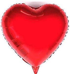 Balão Coração Metalizado 45cm Vermelho Dia dos Namorados Decoração Casamento Festa Dia das Mães Dia dos Pais Aniversário