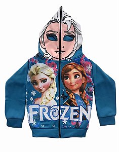 Jaqueta Frozen (Elsa) Moletom com Capuz Máscara Infantil Presente de Aniversário Menina Dia das Crianças