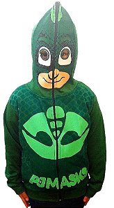 Jaqueta Pj Mask Lagartixo Moletom com Capuz Máscara Infantil Presente de Aniversário Menino Dia das Crianças