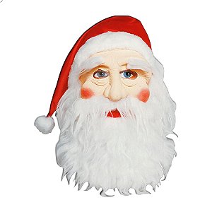 Máscara Papai Noel Latex Rosto Inteiro Com Gorro e Barba Natal Fantasia Cosplay Santa Claus Merry Christmas