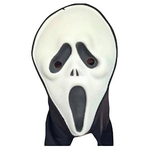 Máscara Pânico de EVA com Capuz Cosplay Morte Acessório Fantasia Ghostface Scream Noite do Terror Festa Halloween Dia das Bruxas Carnaval