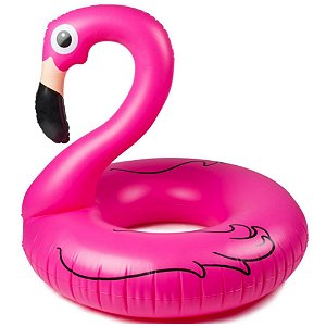 Boia Inflavel Flamingo Gigante 120cm Acessório Divertido Adulto Para Piscina Nadar Verão Praia Mar Hidro Natacao