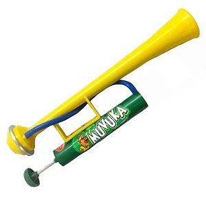 Buzina Jumbo Brasil Corneta Torcida Verde Amarela Vuvuzela Copa do Mundo Jogos Seleção Brasileira Buzina De Pressão