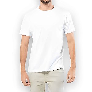 Camiseta Masculina Básica Lisa Algodão 30.1 Penteado Gola Careca