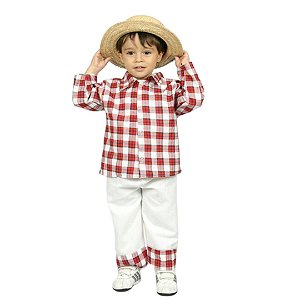 Conjuntinho de Festa Junina Saia e Blusa Xadrez Caipira Arraiá