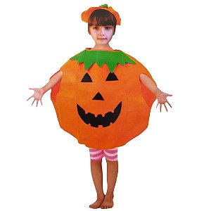 Fantasia Abóbora Infantil Unissex Para Halloween Carnaval Aniversário Teatro Evento Temático Dia Das Crianças