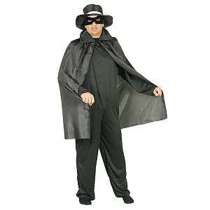 Fantasia Zorro Adulto Kit Mosqueiro Cosplay Masculino Luxo Homem Mascarado com Capa e Máscara Festa Carnaval Halloween