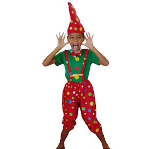 Fantasia de Palhaço Palhacinho Festa Tema Circo Infantil Menino Carnaval Aniversario Halloween Cosplay Luxo