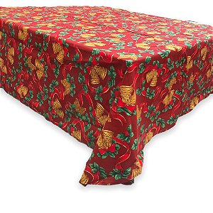 Toalha de Mesa de Natal Estampada Quadrada em Algodão 1,40m - Modelo 6