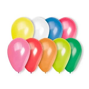 Bexiga Balão Liso 6,5" p/ Decoração de Festa Pacote c/ 50 Unidades Bola de ar Aniversario Surpresa