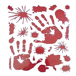 Adesivo de Mão Sangrenta para Vidro e Parede ou Pegadas de Sangue para Chão Decoração Festa Halloween Noites do Terror Zumbi Dia das Bruxas Sexta Feira 13