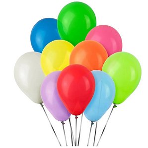 Bexiga Balão Liso 9" p/ Decoração de Festa Pacote c/ 50 Unidades Aniversario Arco de Balão Surpresa Bola de Ar