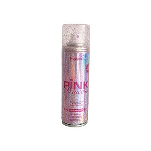 Spray de Glitter Rosa Cabelo Corpo Purpurina Removivel Brilho Iluminador Corporal Glow Hair Maquiagem Princesa Carnaval
