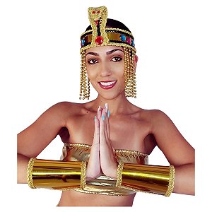 Tiara Cleópatra Fantasia Rainha do Egito Adulto Feminina Luxo Halloween Cosplay Deusa Egípcia Carnaval Festa Medieval