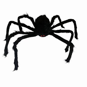 Aranha Grande Peluda Inseto Bicho de Pelúcia Enfeite Decoração Halloween Dia das Bruxas
