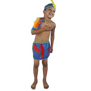 Fantasia De Índio Infantil Comemoração Dia Do Índio Festa Folclore Carnaval Traje Masculino Criança