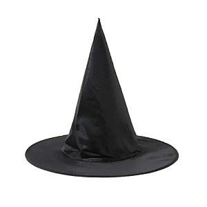 Chapéu de Bruxa Liso Fantasia Bruxinha Feiticeira Acessório Festa Halloween Carnaval Dia das Bruxas Noites do Terror
