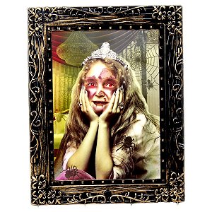 Enfeite Decoração para Festa de Halloween Porta Retrato Mal Assombrado Quadro Espelho Macabro Dia das Bruxas Noites do Terror