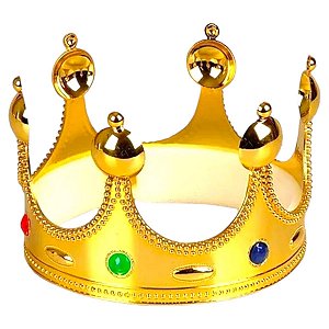 Coroa Rei Rainha Príncipe Princesa Metalizada Ajustável Festa Tema Realeza Apresentação de Teatro Real Festa Carnaval