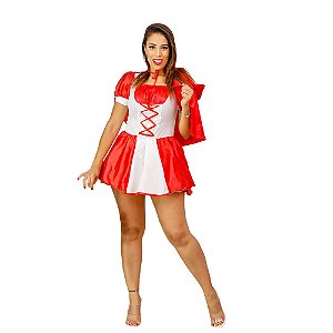 Fantasia Chapeuzinho Vermelho Adulto Capa com Capuz Cosplay Princesa Contos de Fada Festa Carnaval Halloween