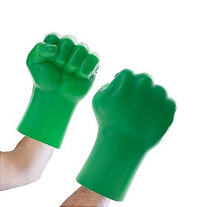 Luva Gigante Hulk Fantasia Vingadores Acessório Super Herói Verde Brinquedo Dia das Crianças Festa Aniversário Bloquinho Carnaval
